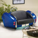 Cool Blue Cobra with Black Leather Couch