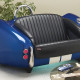 Cool Blue Cobra with Black Leather Couch