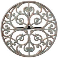 Wall Mount Cast Aluminum Garden Hose Holder, Copper Verdigris, 22 in