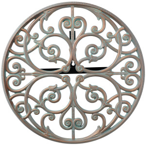 Wall Mount Cast Aluminum Garden Hose Holder, Copper Verdigris, 22 in