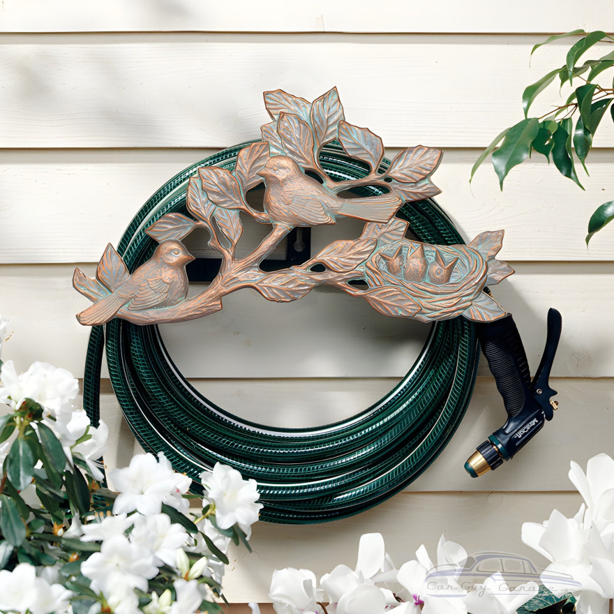 Copper Verdi Birds and Chicks Hose Holder Copper Verdi Birds and Chicks Hose Holder