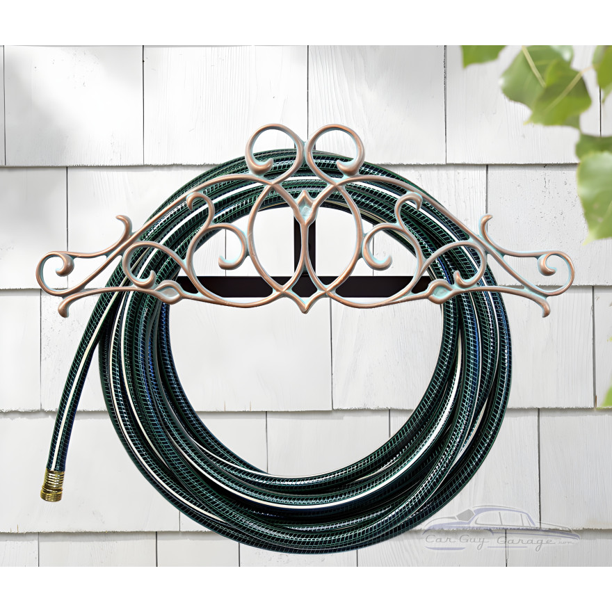 Copper Verdi Cast Aluminum Pinstriped Hose Hanger Copper Verdi Cast Aluminum Pinstriped Hose Hanger