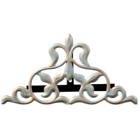 Fleur-de-Lis Wall Mount Hose Holder - Cast Aluminum Copper Verdigris