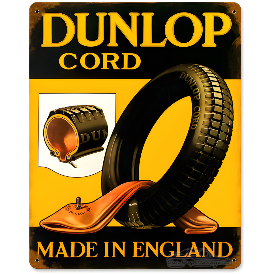 Dunlop Cord Metal Sign - 12" x 15"