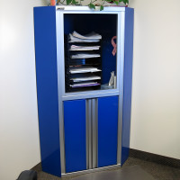Aluminum Corner Storage Cabinet - Garage/Shop/Office, Powder-Coated