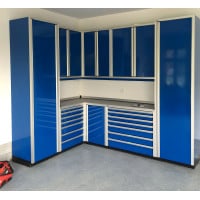 Corner Set of Aluminum Garage Cabinets