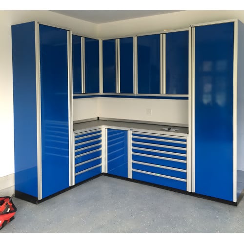 Corner Set of Aluminum Garage Cabinets