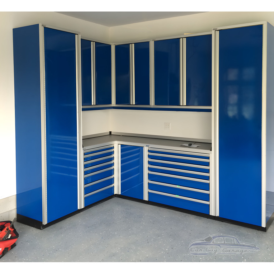 Corner Set of Aluminum Garage Cabinets
