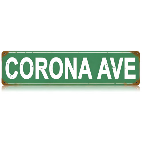Corona Ave Metal Sign - 20" x 5"