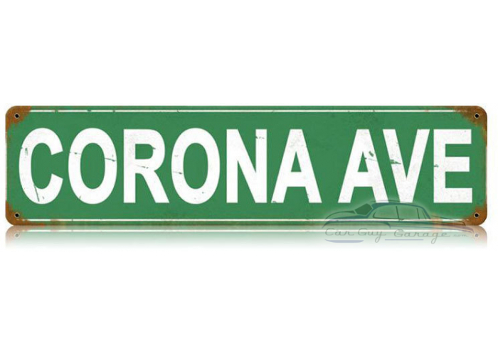 Corona Ave Metal Sign - 20" x 5"
