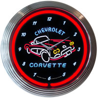 Chevrolet Corvette C1 Neon Wall Clock - 15" Round