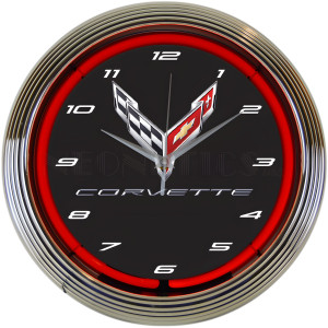 Chevrolet Corvette C8 Next Generation Neon Wall Clock - 15" Round