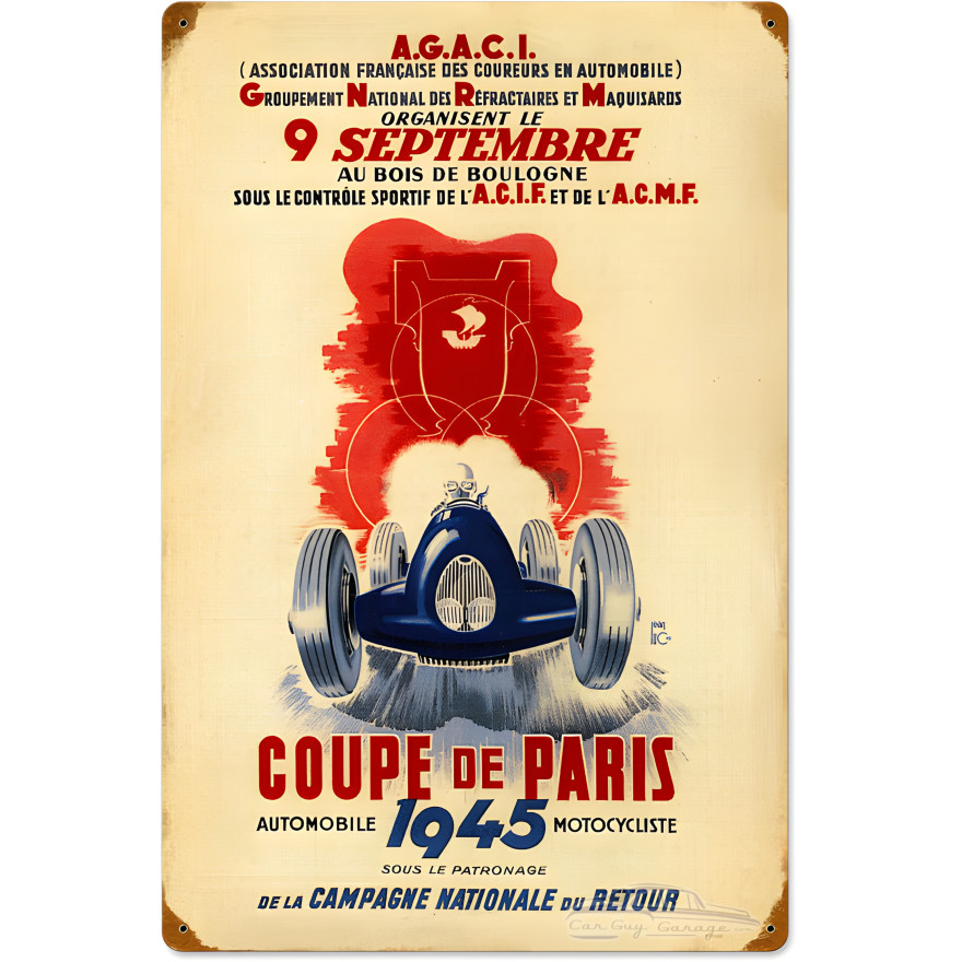 Coup de Paris Metal Sign - 16" x 24"