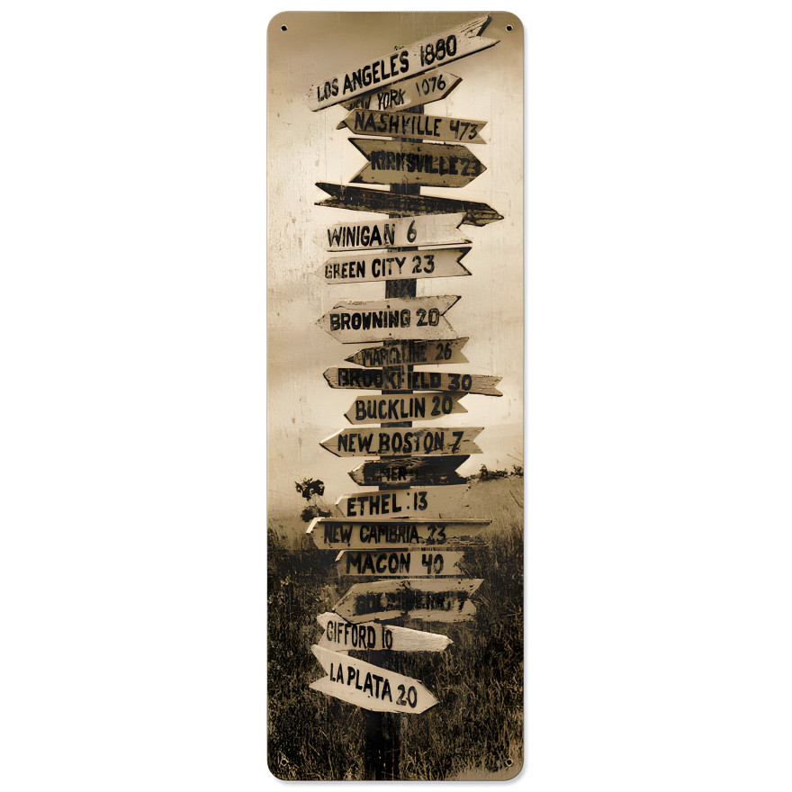 Crossroads Metal Sign - 8" x 24"