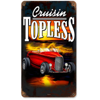 Cruisin Topless Metal Sign - 12" x 18"