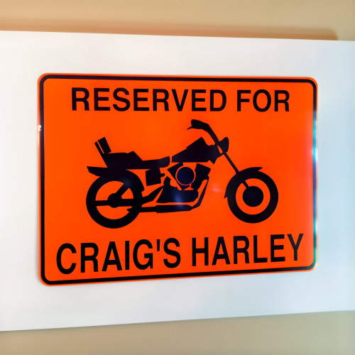 Personalized Reserved Motorcycle Parking Sign - Aluminum