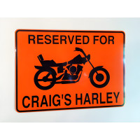 Personalized Reserved Motorcycle Parking Sign - Aluminum