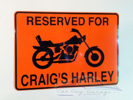 Dad Gift Custom Reserved Parking motorcycle 12" x 18" Metal Sign Harley 