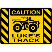Personalized Aluminum ATV Track Caution Sign