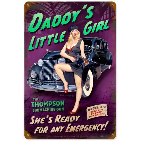 Daddy's Little Girl Metal Sign - 12" x 18"