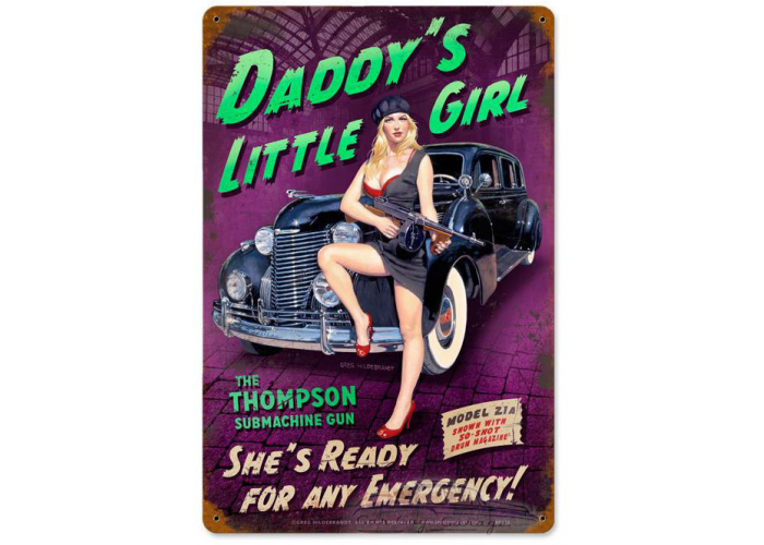 Daddy's Little Girl Metal Sign - 12" x 18"