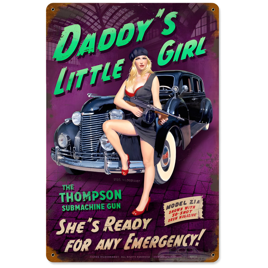 Daddy's Little Girl Metal Sign - 12" x 18"