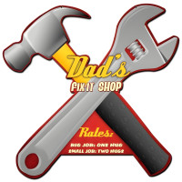 Dad's Fix It Shop Metal Sign - 24" x 20"