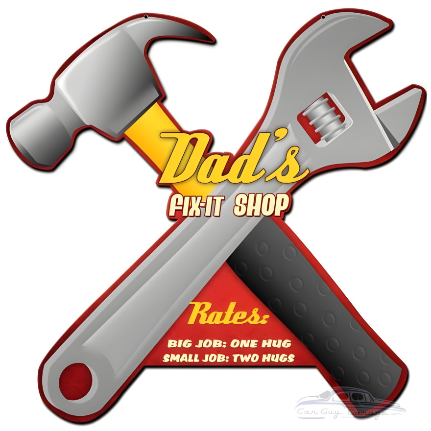 Dad's Fix It Shop Metal Sign - 24" x 20"