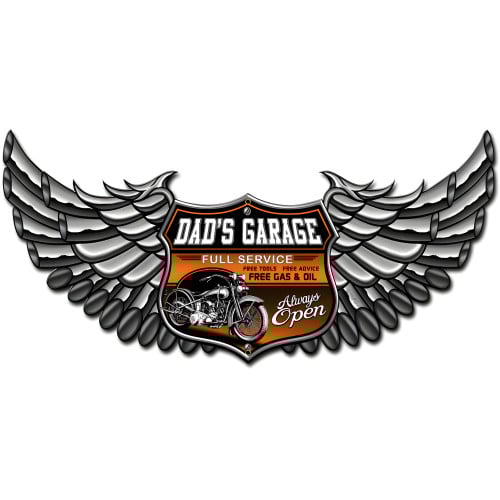 Dad's Garage Metal Sign - 30" x 15"
