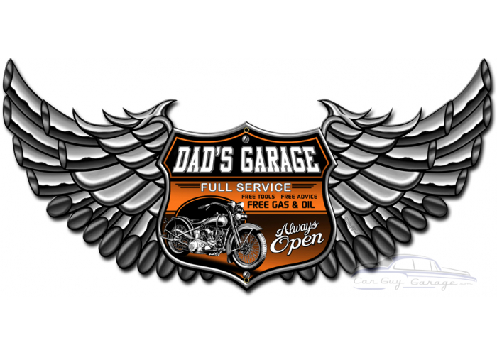 Dad's Garage Metal Sign - 30" x 15"