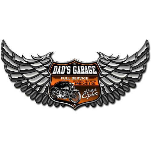 Dad's Garage Metal Sign - 24" x 12"