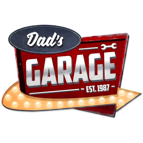 Dad's Garage Metal Sign - 23" x 15"
