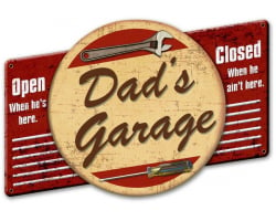 Dad's Garage Metal Sign - 22" x 15"