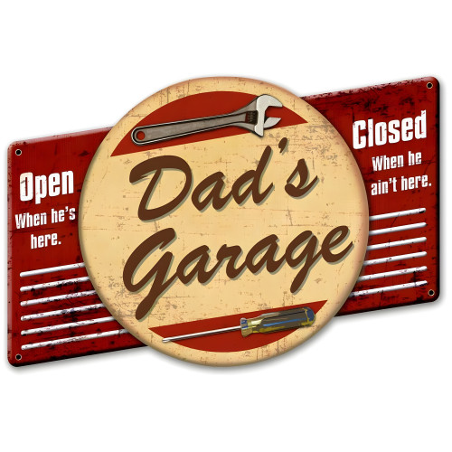 Dad's Garage Metal Sign - 22" x 15"