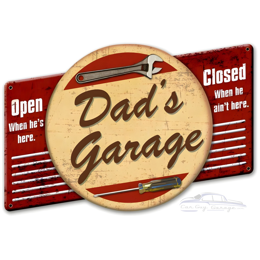 Dad's Garage Metal Sign - 22" x 15"