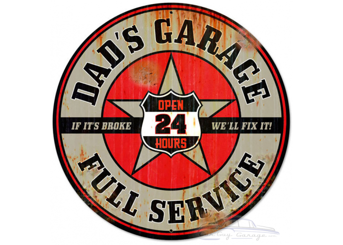 Dad's Garage Metal Sign - 28" x 28"