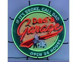 Dad's Garage Neon Sign With Backing