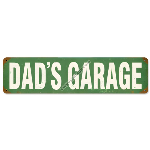 Dad's Garage Metal Sign - 20" x 5"