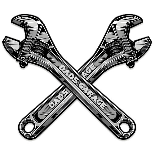 Dad's Garage Wrench Metal Sign - 18" x 15"