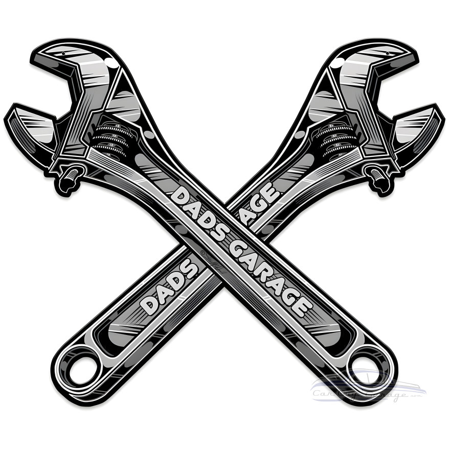 Dad's Garage Wrench Metal Sign - 24" x 20"