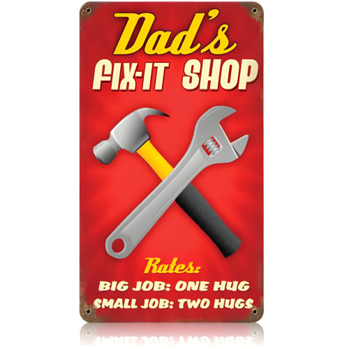 Dad's Shop Metal Sign - 8" x 14"