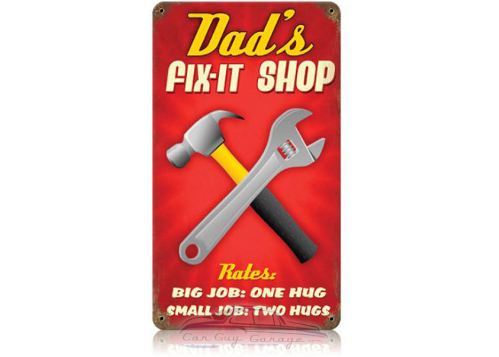 Dad's Shop Metal Sign - 8" x 14"