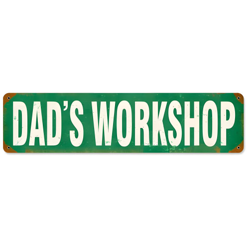 Dad's Workshop Metal Sign - 5" x 20"