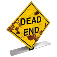 Dead End Topper Metal Sign - 6" x 9"