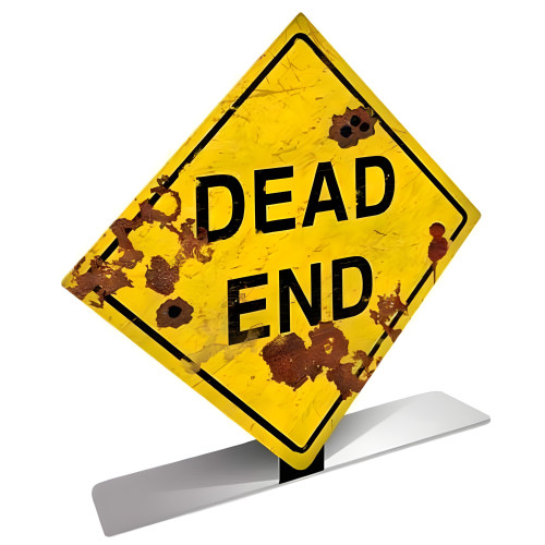 Dead End Topper Metal Sign - 6" x 9"
