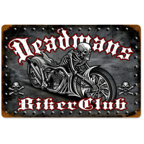 Deadman's Bike Metal Sign - 12" x 18"