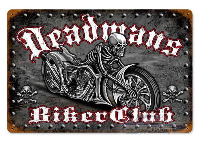 Deadman's Bike Metal Sign - 12" x 18"