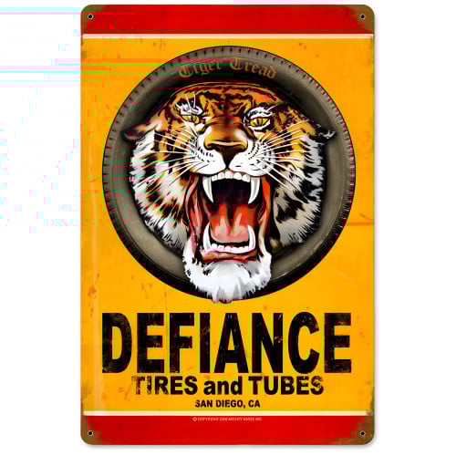 Defiance Tires Metal Sign - 12" x 18"