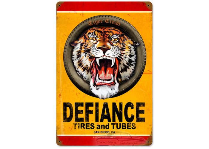 Defiance Tires Metal Sign - 12" x 18"