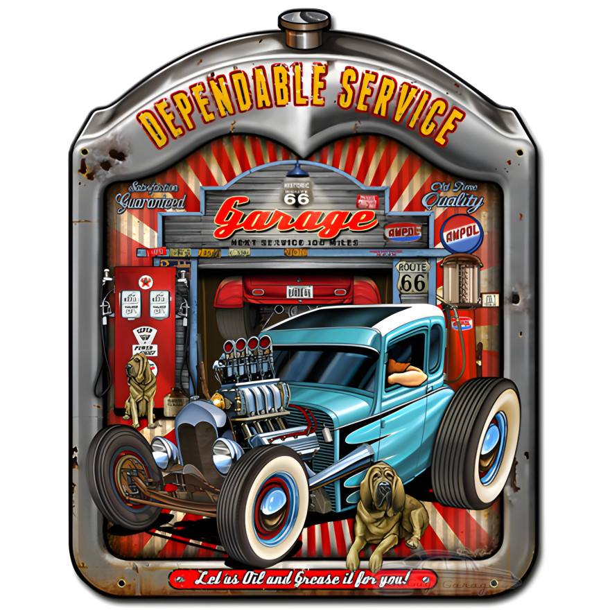 Dependable Service Metal Sign - 20" x 24"